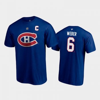 Men's Montreal Canadiens Shea Weber #6 Authentic Stack 2021 Special Edition Blue T-Shirt