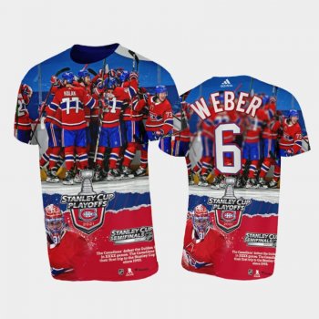 Men Montreal Canadiens Shea Weber #6 2021 Stanley Cup Final Red Tee