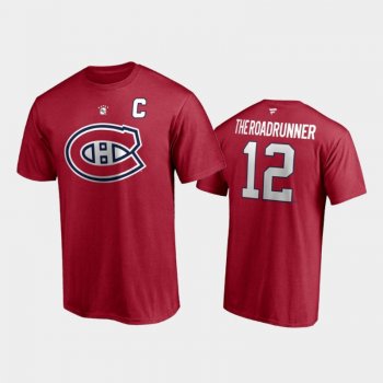 Men's Montreal Canadiens Yvan Cournoyer #12 Authentic Stack Retired Red T-Shirt