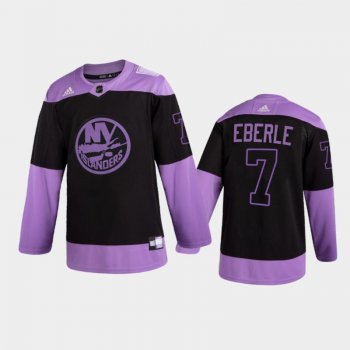 Men New York Islanders jordan eberle #7 2021 Hockey Fights Cancer Night Purple Jersey