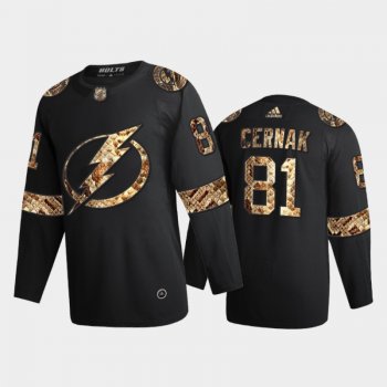 Tampa Bay Lightning Erik Cernak #81 Python Skin Black 2021 Exclusive Edition Jersey