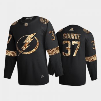 Tampa Bay Lightning Yanni Gourde #37 Python Skin Black 2021 Exclusive Edition Jersey