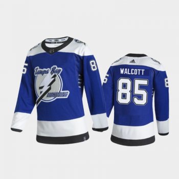 Men's Tampa Bay Lightning Daniel Walcott #85 Reverse Retro 2021 Blue Authentic Jersey