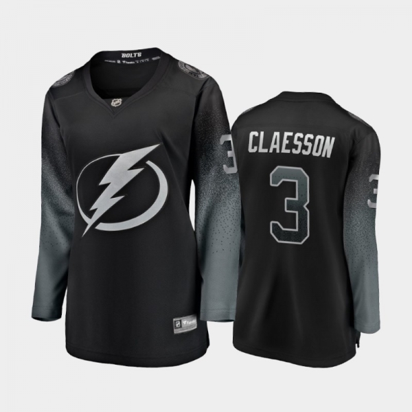 Women 2021 Tampa Bay Lightning Fredrik Claesson #3 Alternate Jersey - Black