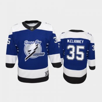 Youth Tampa Bay Lightning Curtis McElhinney #35 Reverse Retro 2020-21 Replica Blue Jersey