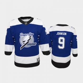 Youth Tampa Bay Lightning Tyler Johnson #9 Reverse Retro 2020-21 Replica Blue Jersey