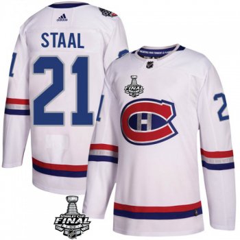 Men's Montreal Canadiens Eric Staal White 100th 2021 Stanley Cup Jersey