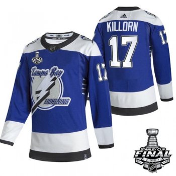 Men's Tampa Bay Lightning Alex Killorn Reverse Retro Blue 2021 Stanley Cup Jersey