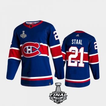 Men's Montreal Canadiens Eric Staal Reverse Retro Blue 2021 Stanley Cup Jersey