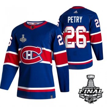 Men's Montreal Canadiens Jeff Petry Reverse Retro Blue 2021 Stanley Cup Jersey