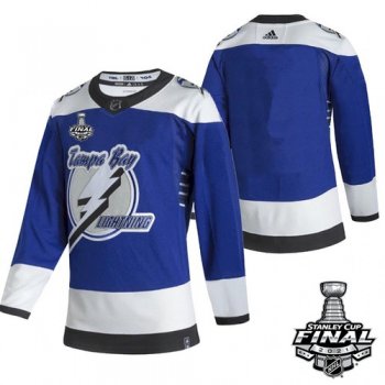 Men's Tampa Bay Lightning Team Reverse Retro Blue 2021 Stanley Cup Jersey