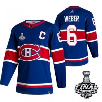 Men's Montreal Canadiens Shea Weber Reverse Retro Blue 2021 Stanley Cup Jersey