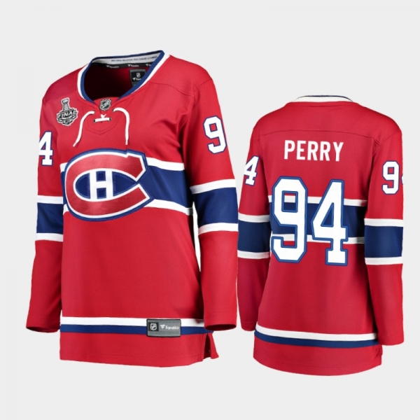 Women Montreal Canadiens Corey Perry #94 2021 Stanley Cup Final Home Jersey - Red