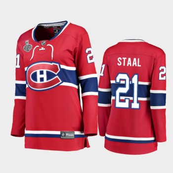 Women Montreal Canadiens Eric Staal #21 2021 Stanley Cup Final Home Jersey - Red