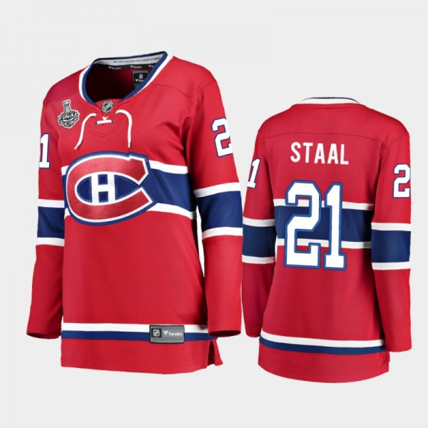 Women Montreal Canadiens Eric Staal #21 2021 Stanley Cup Final Home Jersey - Red