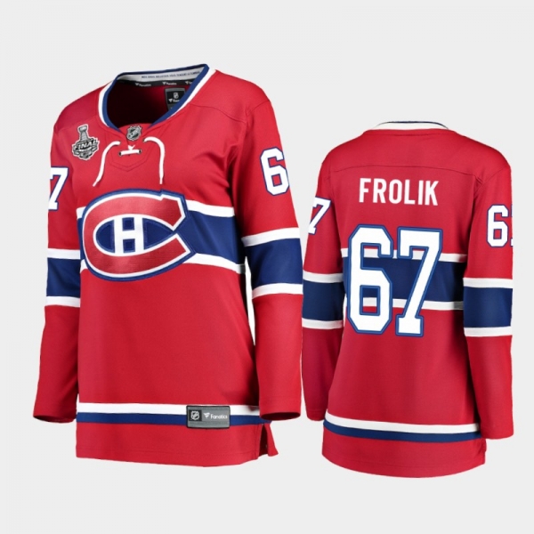 Women Montreal Canadiens Michael Frolik #67 2021 Stanley Cup Final Home Jersey - Red