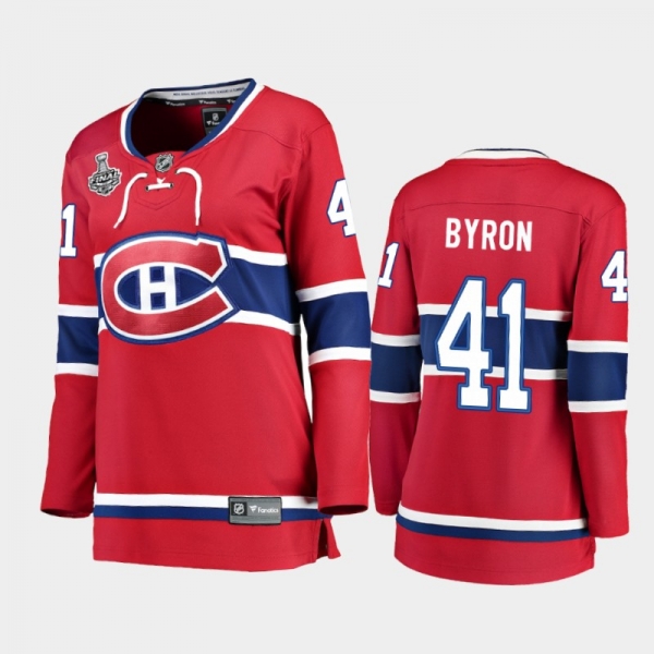 Women Montreal Canadiens Paul Byron #41 2021 Stanley Cup Final Home Jersey - Red