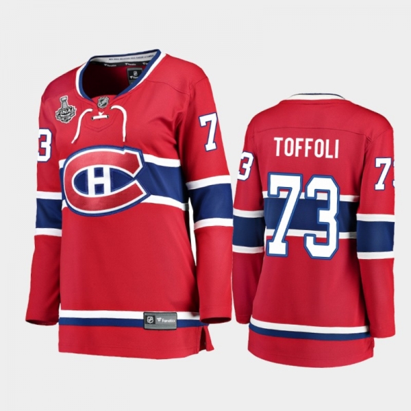 Women Montreal Canadiens Tyler Toffoli #73 2021 Stanley Cup Final Home Jersey - Red