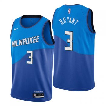 Milwaukee Bucks City Edition Elijah Bryant No. 3 Blue Swingman Jersey