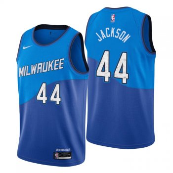 Milwaukee Bucks City Edition Justin Jackson No. 44 Blue Swingman Jersey