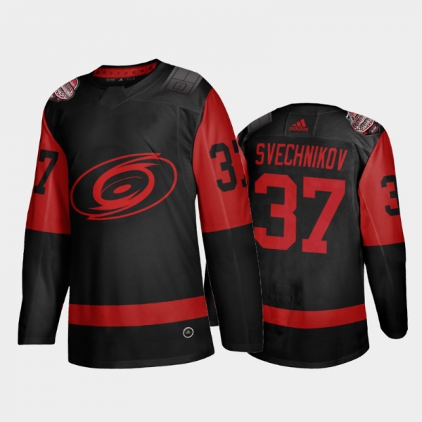 Men Carolina Hurricanes Andrei Svechnikov #37 2021 Stadium Series Black Jersey