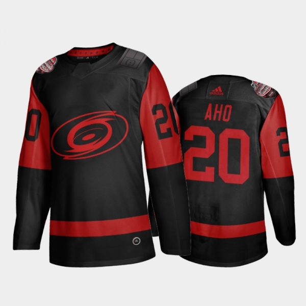 Men Carolina Hurricanes Sebastian Aho #20 2021 Stadium Series Black Jersey