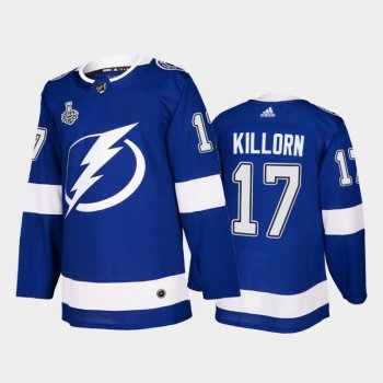 Men Tampa Bay Lightning Alex Killorn #17 2021 Stanley Cup Final Blue Authentic Jersey