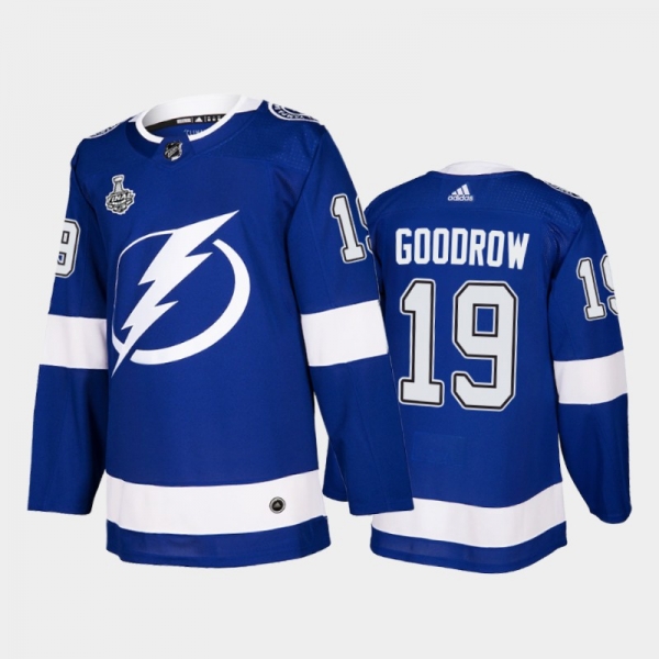 Men Tampa Bay Lightning Barclay Goodrow #19 2021 Stanley Cup Final Blue Authentic Jersey