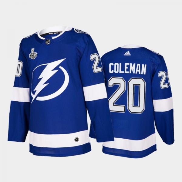 Men Tampa Bay Lightning Blake Coleman #20 2021 Stanley Cup Final Blue Authentic Jersey