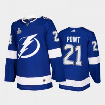 Men Tampa Bay Lightning Brayden Point #21 2021 Stanley Cup Final Blue Authentic Jersey