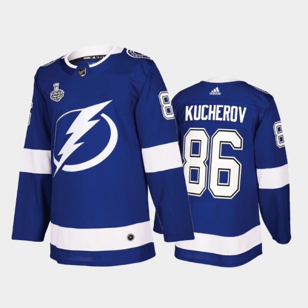 Men Tampa Bay Lightning Nikita Kucherov #86 2021 Stanley Cup Final Blue Authentic Jersey