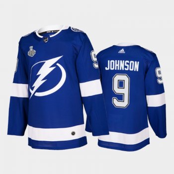 Men Tampa Bay Lightning Tyler Johnson #9 2021 Stanley Cup Final Blue Authentic Jersey