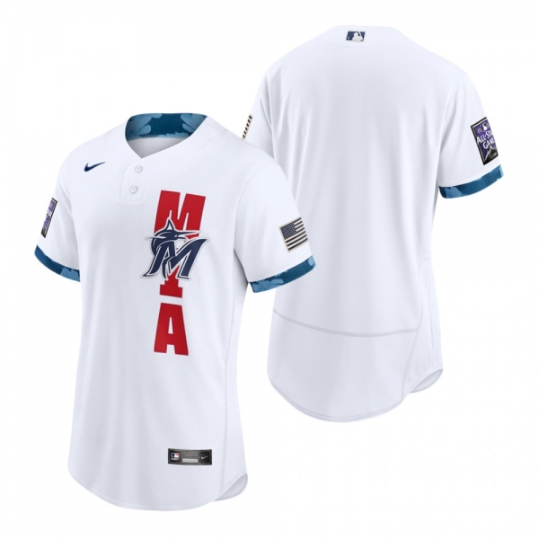 Men's Miami Marlins White 2021 MLB All-Star Game Authentic Jersey