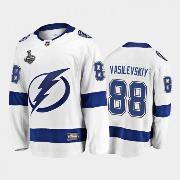 Tampa Bay Lightning #88 Andrei Vasilevskiy 2021 Stanley Cup Final White Away Jersey