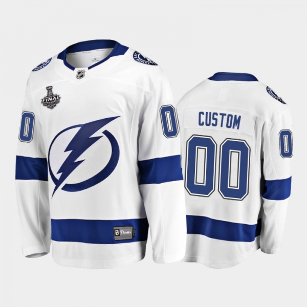 Tampa Bay Lightning #00 Custom 2021 Stanley Cup Final White Away Jersey