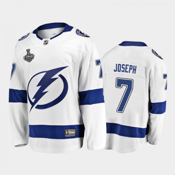 Tampa Bay Lightning #7 Mathieu Joseph 2021 Stanley Cup Final White Away Jersey