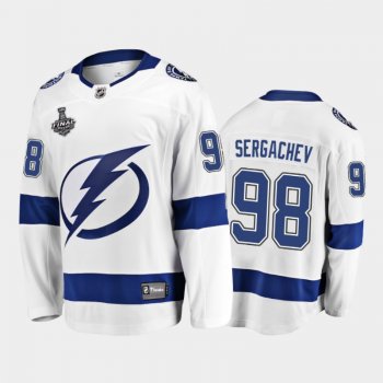 Tampa Bay Lightning #98 Mikhail Sergachev 2021 Stanley Cup Final White Away Jersey