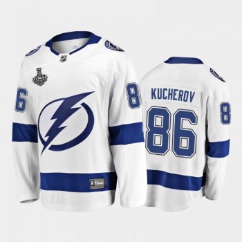 Tampa Bay Lightning #86 Nikita Kucherov 2021 Stanley Cup Final White Away Jersey