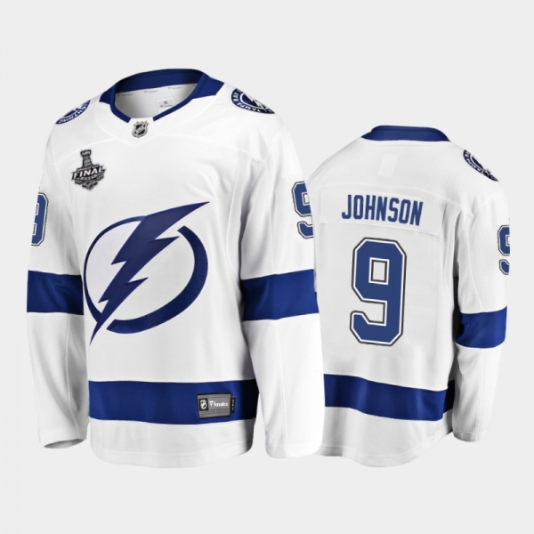 Tampa Bay Lightning #9 Tyler Johnson 2021 Stanley Cup Final White Away Jersey