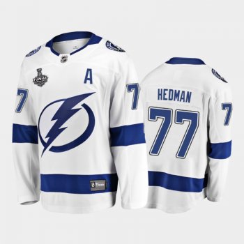 Tampa Bay Lightning #77 Victor Hedman 2021 Stanley Cup Final White Away Jersey