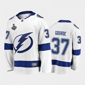 Tampa Bay Lightning #37 Yanni Gourde 2021 Stanley Cup Final White Away Jersey