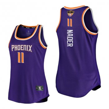 Women #11 Abdel Nader Phoenix Suns 2021 NBA Playoffs Purple Jersey Tank