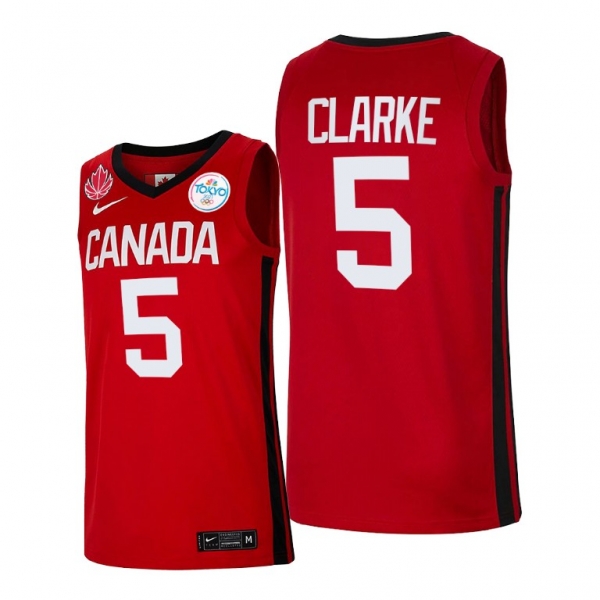 Canada Basketball #5 Brandon Clarke Red 2021 Tokyo Olympics Jersey Senior