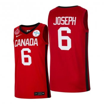 Canada Basketball #6 Cory Joseph Red 2021 Tokyo Olympics Jersey Senior