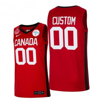 Canada Basketball #00 Custom Red 2021 Tokyo Olympics Jersey Senior