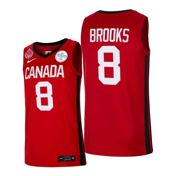 Canada Basketball #8 Dillon Brooks Red 2021 Tokyo Olympics Jersey Senior