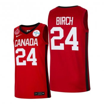 Canada Basketball #24 Khem Birch Red 2021 Tokyo Olympics Jersey Senior