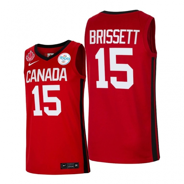 Canada Basketball #15 Oshae Brissett Red 2021 Tokyo Olympics Jersey Senior