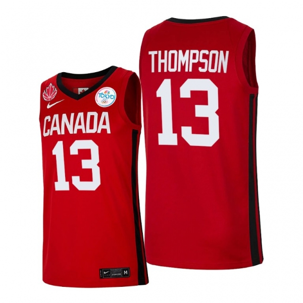 Canada Basketball #13 Tristan Thompson Red 2021 Tokyo Olympics Jersey Senior