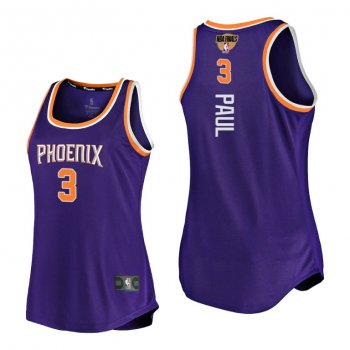 Women #3 Chris Paul Phoenix Suns 2021 NBA Playoffs Purple Jersey Tank